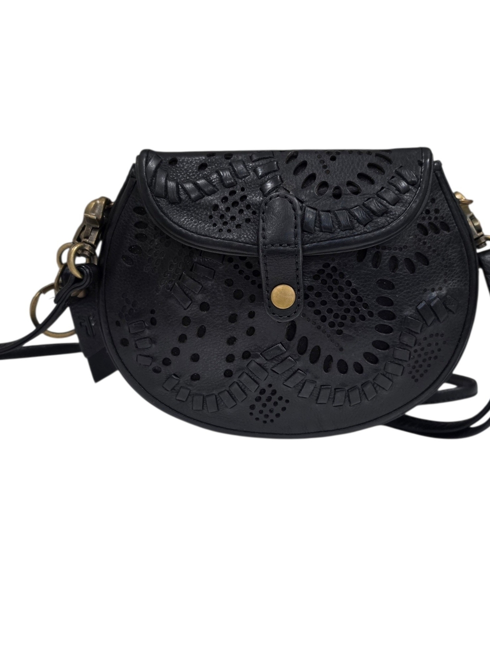 FRYE VIVIAN LEATHER LASER-CUT WHIP STICH CROSSBODY